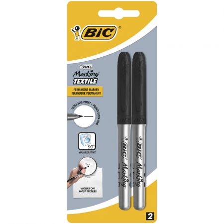 Marker BIC MARKING TEXTILE czarny 2szt 933872 BIC