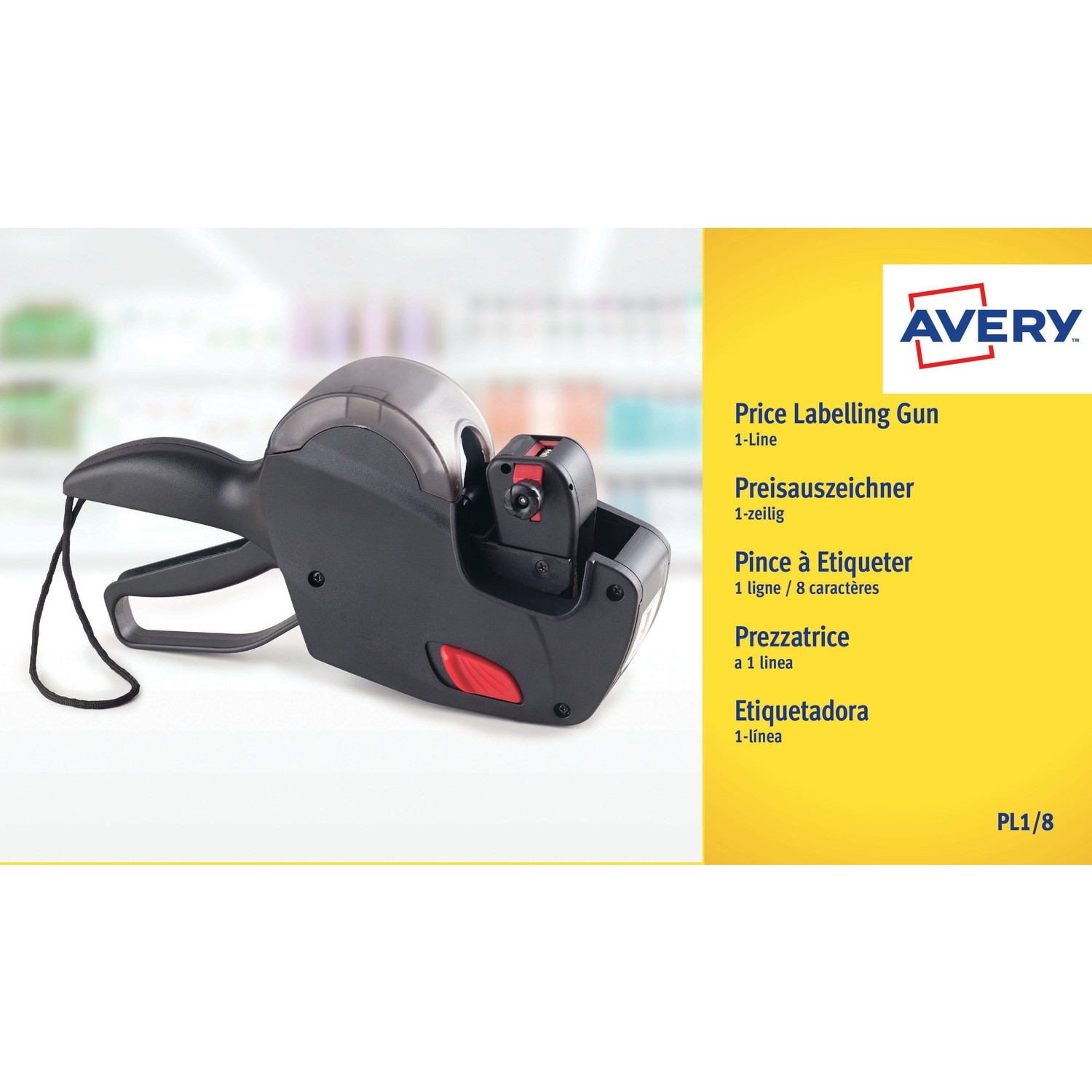 Metkownica jednorzędowa PL1/8 ZF 8 znaków numerycznych czarna AVERY ZWECKFORM