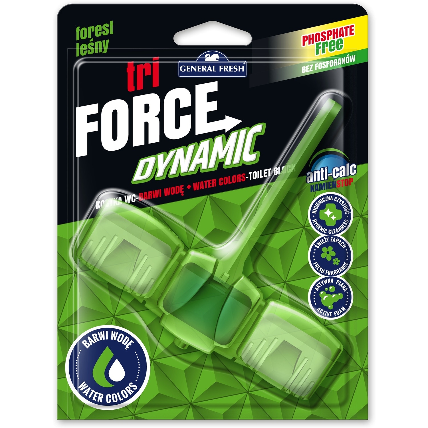 Zawieszka do WC TRI FORCE barwiąca 54g las GENERAL FRESH