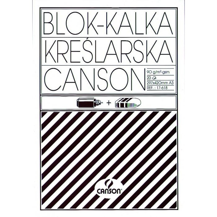 Kalka kreślarska A3 90/95 blok 20ark. 17618 CANSON 200005323