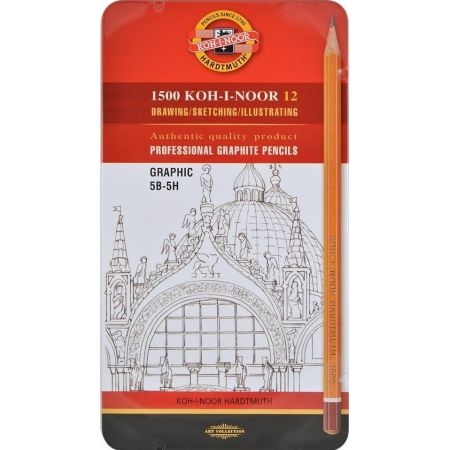 Ołówek Grafitowy 1502/III GRAPHIC 5B-5H komplet 12 szt. KOH I NOOR
