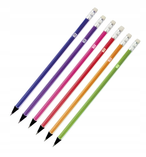 Ołówek grafitowy 2B z gumką czarne drewno 206120016 ASTRA