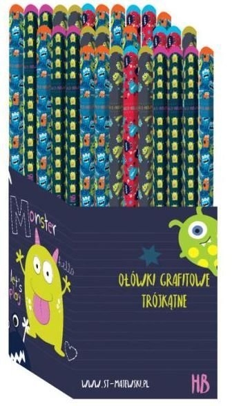 Ołówek trójkątny 72szt.HB MONSTER MAJEWSKI 2513