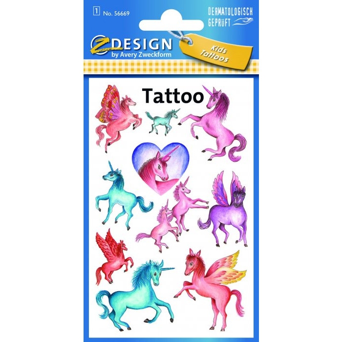 Naklejki tatuaże dla dzieci PEGAZY 56669 Z-DESIGN KIDS TATTOO AVERY ZWECKFORM