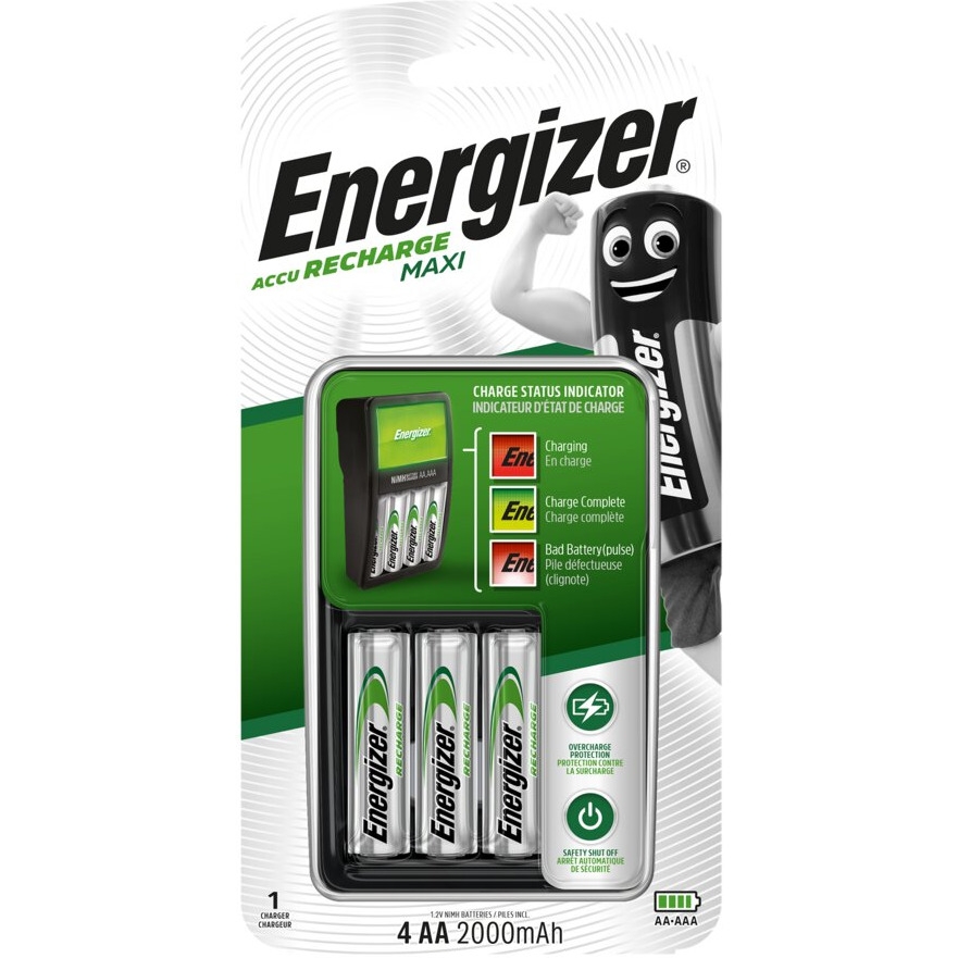 Ładowarka do akumulatorków Ni-MH ENERGIZER MAXI + 4x akumulatorek AA/HR6 2000mAh