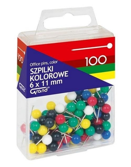 Szpilki kolorowe 6x11mm 100 T4 110-1672 GRAND