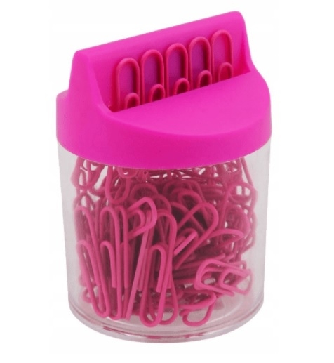 Spinacz powlekany neonowy różowy 28mm (100)op.mag 6028M100-095