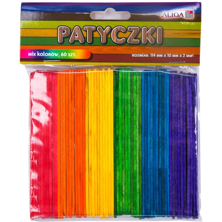 Patyczki PK-3274 6 kolorów (60szt.) 114x10x2mm ALIGA