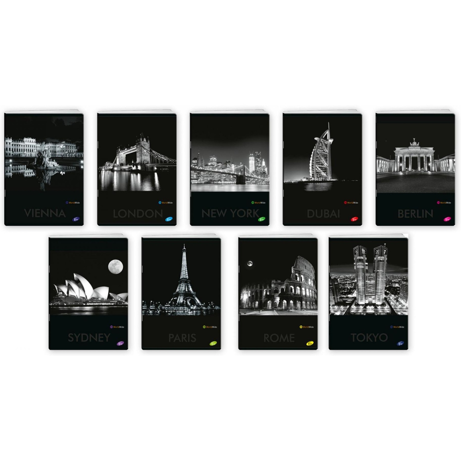 Zeszyt A4 80k w kratkę okładka miękka CITIES BY NIGHT EL-M1-080-KA4